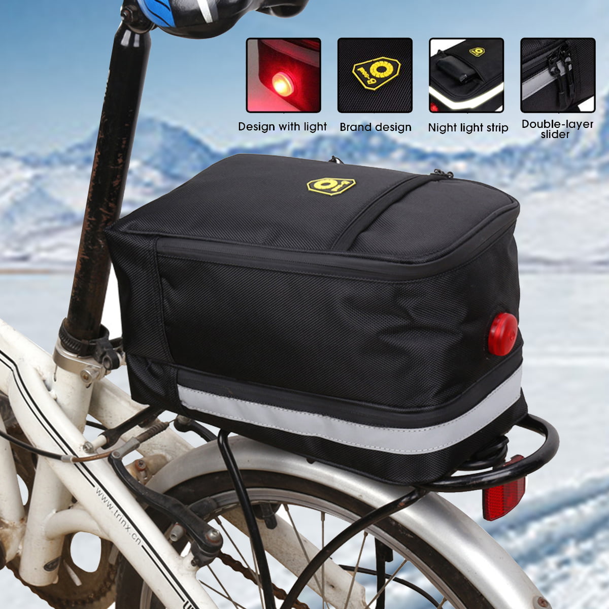 Bicycle Rear Bike Rack Pannier Trunk Tail Bag Cycling Carrier Bag Pouch Storage