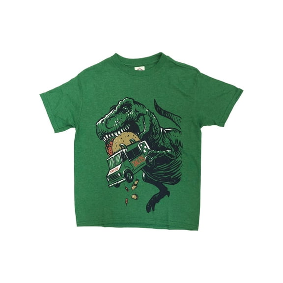 Boys Short Sleeve T-Rex Dinosaur Eats Taco Truck T-Shirt Tee Shirt Medium 10-12