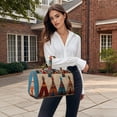 thumbnail image 2 of Dwellin Large Quilted Duffle Bag for Women Floral Print Barrel Overnight Weekender Handbag Travel Holiday Top Handle Satchel K-B 18*9*9", 2 of 7