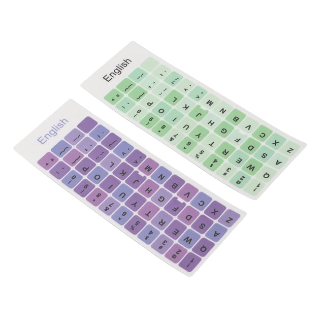 PEGATIZAS DE TECLADO DE 2 PIEZAS DE TECLADO, COLORIDO IDIOMA EN INGLÉS PVC LA PAPTOP KEYCAPS PEGATINAS CON RECUNMO DE AGUA CUBRA DE TECLAS CAPAS DE TECLAS REMPLAZO DE