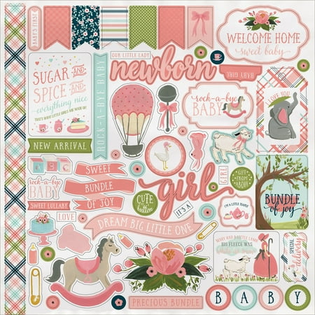- Rock - A - Bye Baby Girl Cardstock Stickers 12