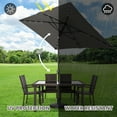 thumbnail image 2 of Sun-Ray 6.6x10 FT Solar LED Rectangular Patio Umbrella with Push-Button Tilt and Hand Crank Canopy Lift, Table Umbrella with Solution Dyed Navy Fabric for Porch, Deck, Garden, and Swimming Pool, Grey, 2 of 7