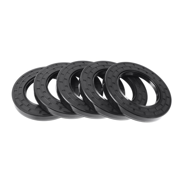 Sello de aceite universal Unique Bargains TC de doble labio con resorte de acero, anillo de sello de eje rotativo 65x105x12mm, caucho nitrilo de alta presión negro, 5 piezas