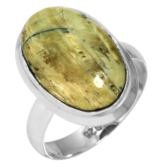 925 Sterling Silver Women Jewelry Green Swiss Opal Ring