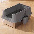 thumbnail image 4 of Stainless Steel Cat Litter Box Top Entry Anti Splashing Large Metal Kitty Toilet for Big Cats, 4 of 7