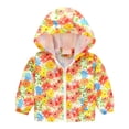 thumbnail image 2 of XQYLOS Toddler Boys Girls Cartoon Print Hooded Zip Jacket Lightweight Windbreaker Trench Coat Kids Outerwear Spring Autumn Casual Windproof Raincoat, 2 of 9