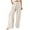 Beige, variant on WREESH Womens Wide Leg Pants Casual High Waist Loose Pocket Straight Buttons Long Pants Gray