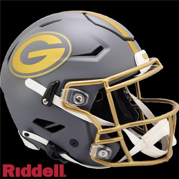Riddell 9585562949 NFL University of Wisconsin-Green Bay Authentic Full Size Speed Flex Style Slate Alternate Packers Helmet