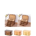 thumbnail image 3 of Hexagonal Solid Wood Jewelry Box Storage With Lock Eye Earrings Necklace Large Capacity Simple Retro, 3 of 7