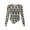 Aztec Horse American Tribal, variant on Pink Leopard Pattern Womens Crewneck Long Sleeve Shirt Basic Tees Ruched Going Out Tops Y2K Tight Shirts Irregular Hem Blouses, Size L