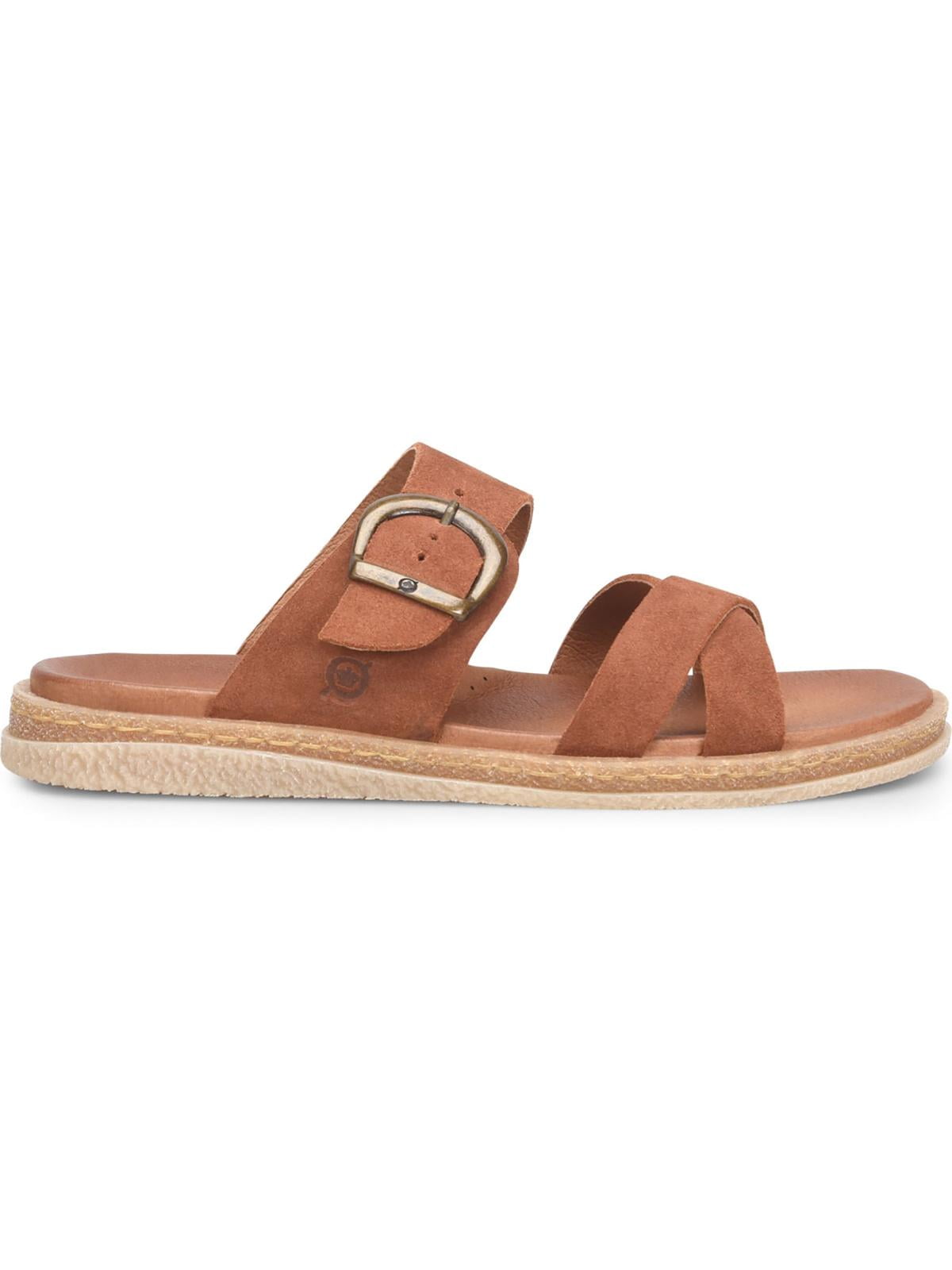 Born Womens Caite Suede Slip On Slide Sandals - Walmart.com