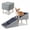 Gray, variant on Avaloomia Home 2-in-1 Foldable Dog Stairs for Small Dogs Cats, 17" H Non-Slip Dog Ramp with Solid Wood Frame & Legs Ottoman Pet Steps for Puppy Senior Injured Pets Reach Couch Bed, Beige
