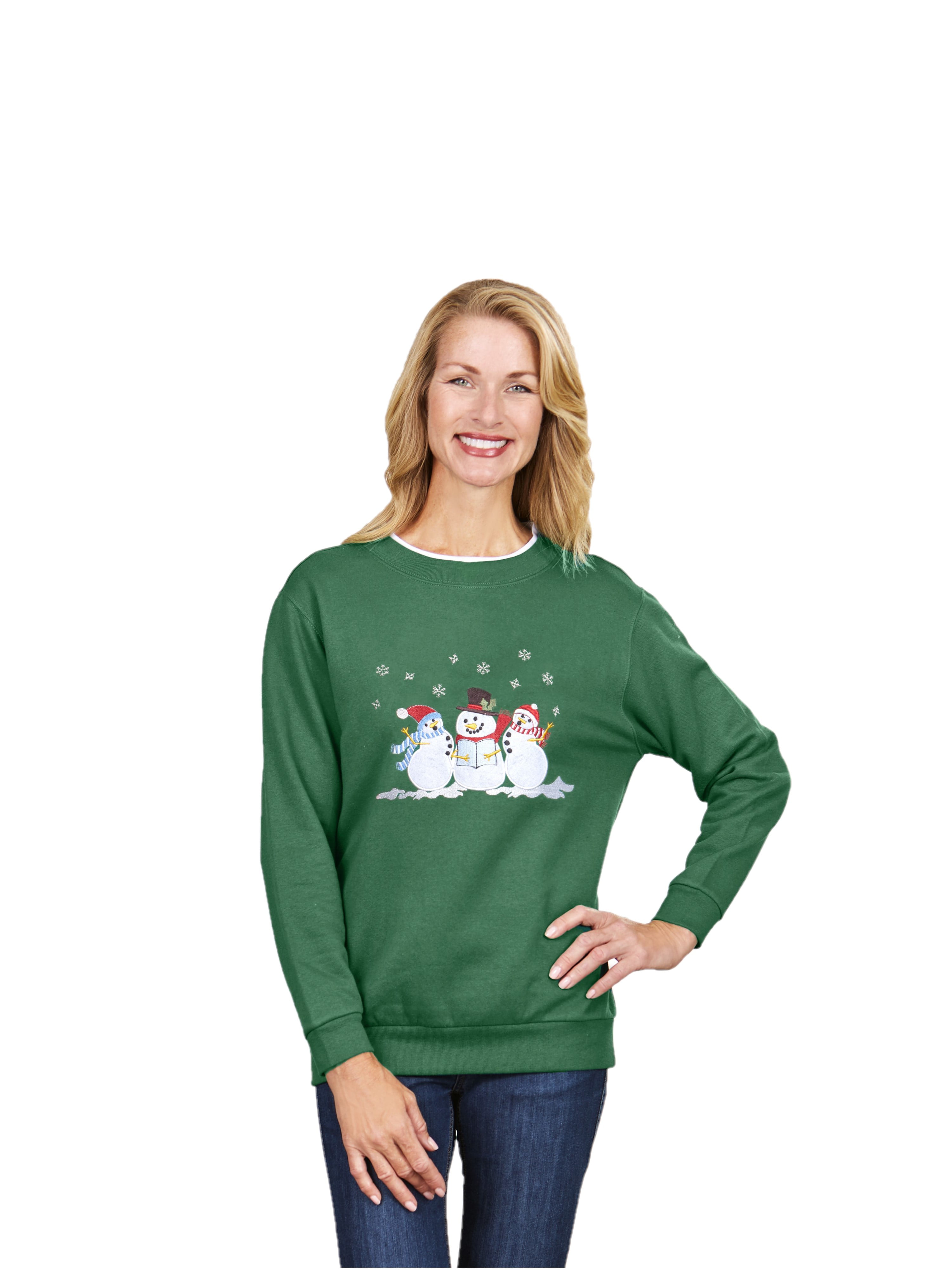 Fantastick Womens Leopard Christmas Tree Print Sweatshirt Round Neck Long Sleeve Winter Warm Pullover