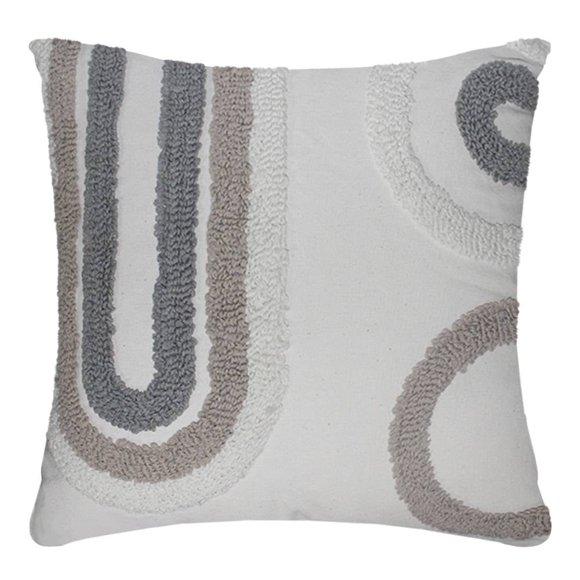 Cojín Decorativo Cuadrado Hometrends Ondas Bordadas, 45 x 45 cm