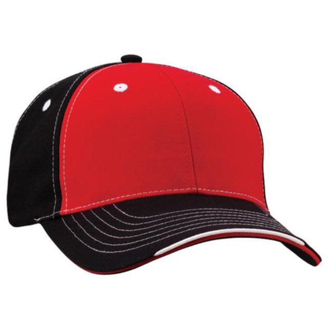 Sportsman Noir Sportsman Tri-Couleur Sportcap - Rouge - Noir