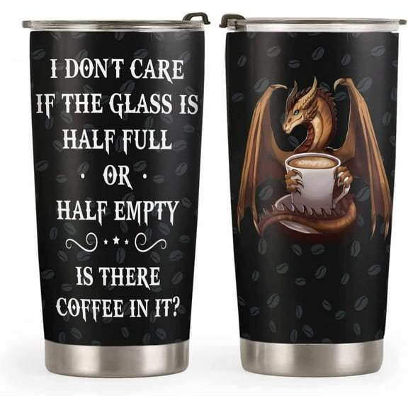 20oz Dragon Gifts for Men, Women, Valentines Day Gifts for Her, Him, Coffee Thermos, Coffee Lovers Gifts for Him, Her, Gag Gifts Coffee Dragon Tumbler Cup, Insulated Travel Coffee Mug with Lid