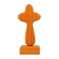 thumbnail image 3 of jicheng Cross Statue Wood Figurine with Base Collection Sculpture Tabletop Ornament for Hallway Housewarming Desktop Fireplace Family Light Brown, 3 of 9