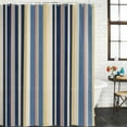 thumbnail image 2 of Blue Yellow Orange Striped Shower Curtain, Waterproof Shower Curtains for Bathroom, Farmhouse Stripes Vintage Washable Fabric Bathtub Curtain Set Bath Decor with 12 Hooks 48"x72", 2 of 8