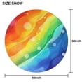 thumbnail image 6 of Rainbow Tie Dye Wave Pattern Round Tablecloth 60"x60",Wrinkle Wipeable Table Cloth for Kitchen Dining Room Picnic Patio Party, 6 of 6