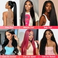 thumbnail image 7 of Human Hair Bundles with Frontal Closure (18 20 22 24+16 Inch, Free Part), 4 Bundles Human Hair with 13x4 HD Lace Frontal,16A 100% Virgin Brazilian Straight Hair Extensions Double Weft, 7 of 7
