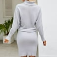 thumbnail image 3 of Hvot&aat Women Turtleneck Long Sleeve Sweater Dress Casual Loose Soft Fall Winter Pullover Knee Lenght Pencil Dresses, 3 of 5