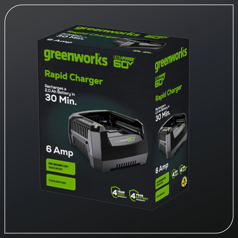 Greenworks 60V 6Amp Rapid Charger 1807802 - Walmart.com