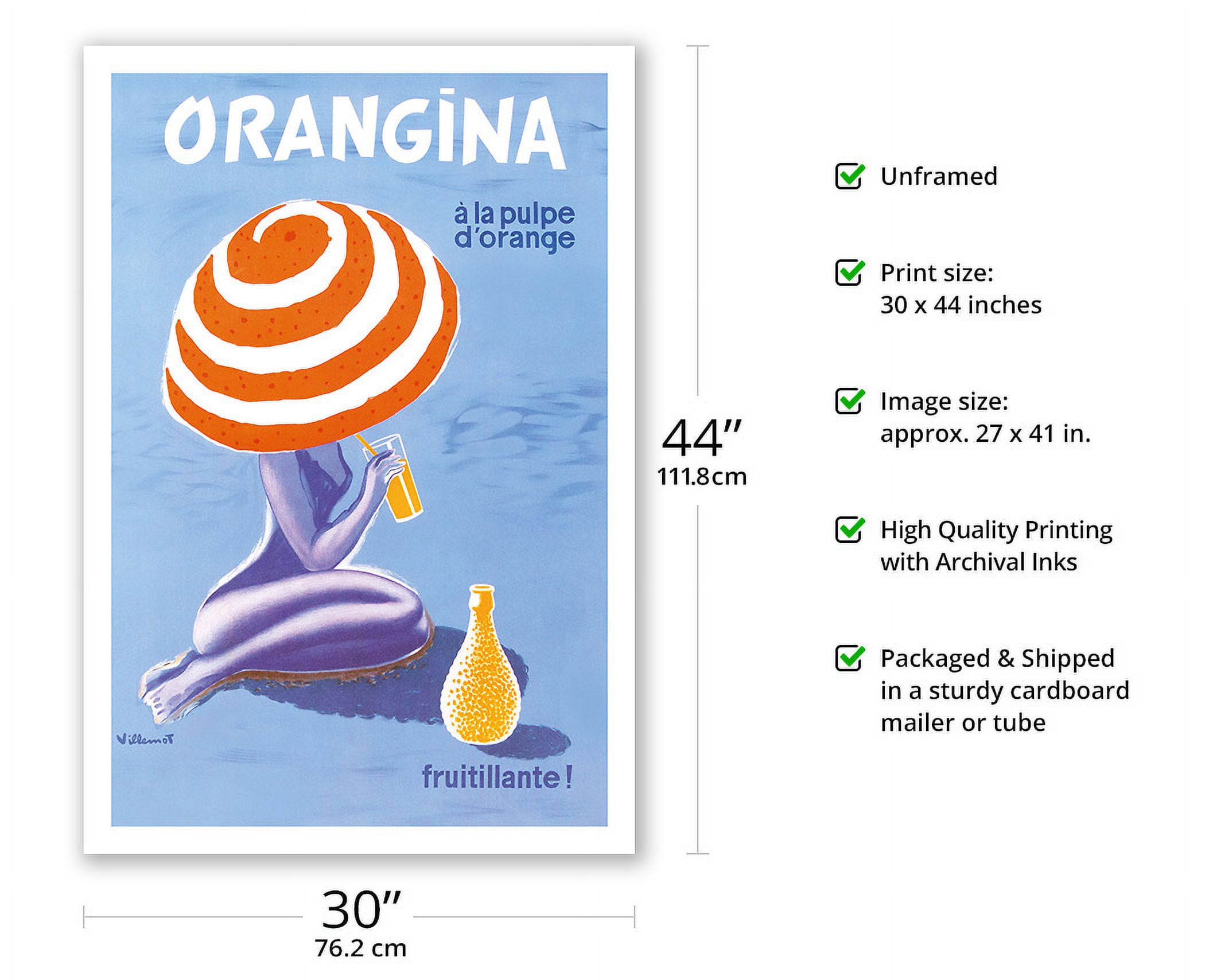 Orangina - Orange Sparkling Soda! - Vintage Advertising Poster by