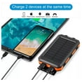 thumbnail image 6 of Solar Waterproof Power Bank Phone Charger Dual USB Ports and Flashlight Compass, 6 of 10