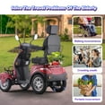 thumbnail image 3 of SKRT Large 4 Wheels Mobility Scooter (XW-E01), Electric Heavy Duty Wheelchair Device, 500 LBS Capacity for Seniors & Adults, Speed Adjust, Rear Trunk, Seat Extension, 3 of 9