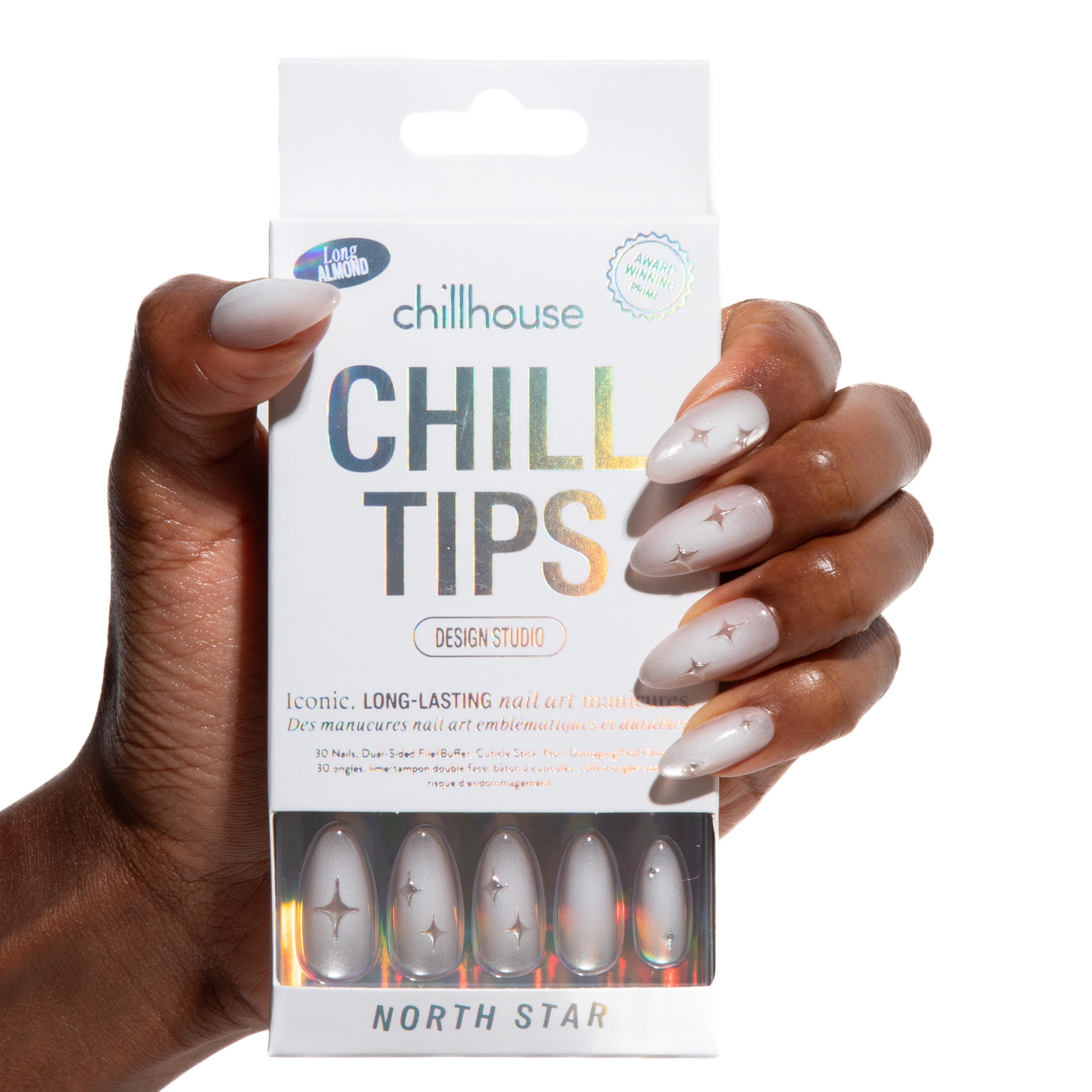 Chillhouse Chill Tips Press On Nails, North Star, Almond Style, 30 Count