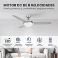 thumbnail image 2 of Ventilador de Techo Elevé Comfort M2 Níquel Cepillado 3 Aspas 52 Pulgadas, 2 of 5