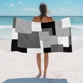 thumbnail image 2 of Black White Grey Color Block Beach Towels Blanket Soft&Absorbent Quick Dry Microfiber Abstract Modern Geometric Pool Towels for Swimming ,Yoga, Sports, Gym, Camping,Large 35X70in,, 2 of 8
