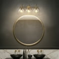 thumbnail image 3 of Globe Electric Modern 26" 3-Light LED Brass Clear Glass Vanity Fixture, 3 of 6