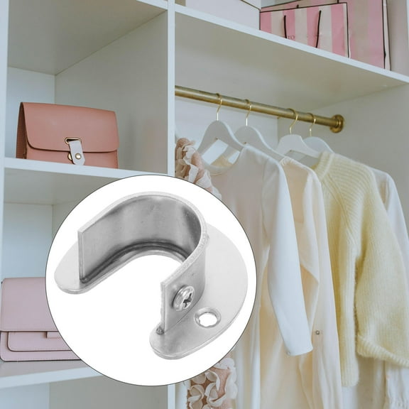 Raindrops Stainless Steel Closet Rod Holder for Space Saving and Closet Organization