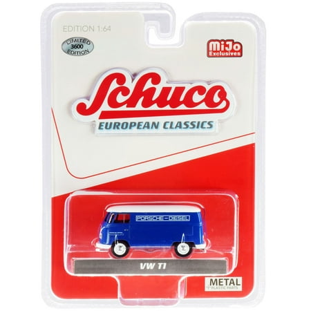 Volkswagen T1 Panel Bus "Porsche Diesel" Blue with White Top "European Classics" Series Limited Ed 1/64 Diecast Model by Schuco