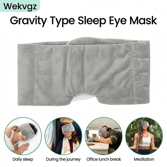 Wekvgz Weighted Eye Mask for Sleeping Removable Weighted Eye Cover Soft Breathable Blackout Sleeping Mask for Women and Men