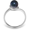 thumbnail image 2 of Galaxy Gold 14k Solid White Gold Ring with Natural 1.01 Carat Black Pearl and Diamond - Size 9.5, 2 of 3