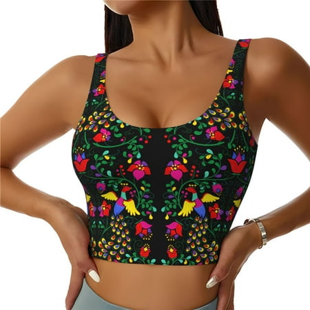 Matuu Mexican Flower 2 for Women s Sports Bra - Soft  Comfortable and Breathable Sports Vest for Yoga  Fitness  and Dance-Medium