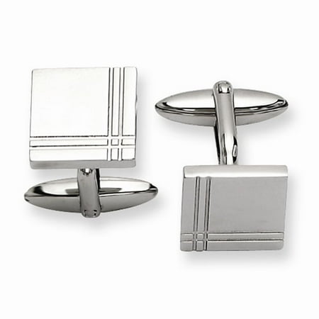 Stainless Steel Engravable Polished Cuff Links