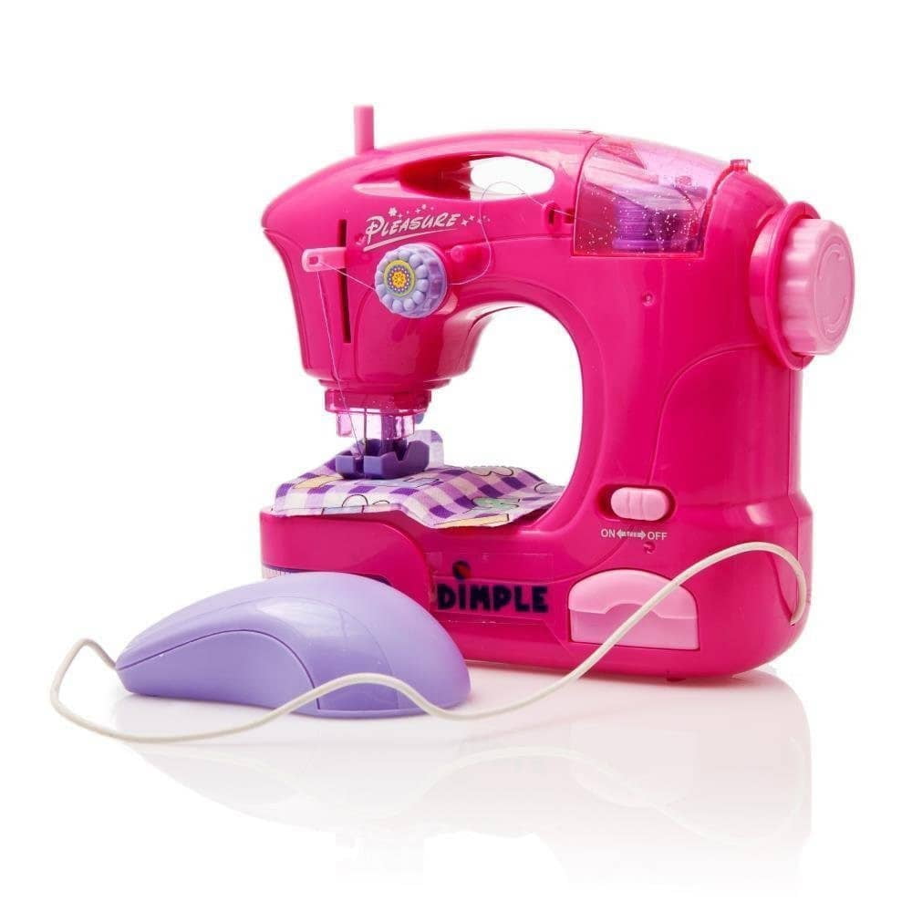 Children’s Sewing Machine Toy with Accessories and Hand Pedal by Dimple