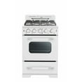 thumbnail image 1 of Rétro Cuisinière à Gaz Autoportante Classique de 24 Pouces avec Four à Convection, Blanc Guimauve, 1 of 12