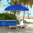 thumbnail image 4 of Outsunny 5.7' Beach Umbrella with Tilt, Cup Holders, Hooks, Blue, 4 of 9