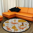 thumbnail image 4 of FREEAM Kids Round Nursery Area Rug 4 ft Forest Foxes Yellow Trees Non Slip Play Mats for Kids Boys Girls Playing Room Living Room, 4 of 6