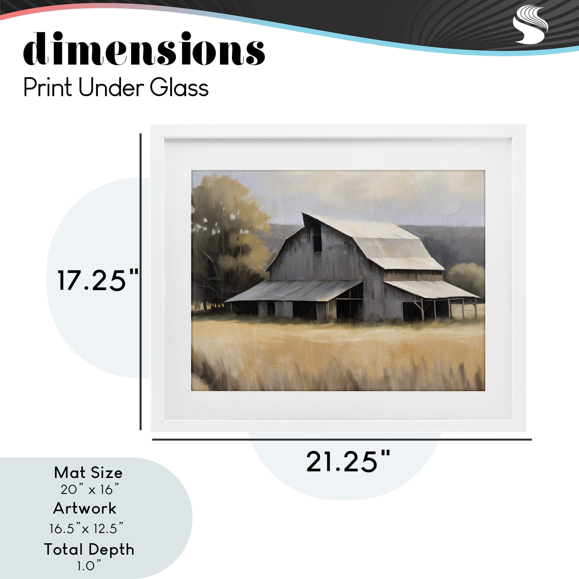 Stupell Industries In The Field Farm Structure White Framed Print Under Glass, design by Kim Allen