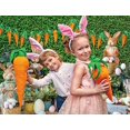 thumbnail image 3 of YOITEA Spring Happy Easter Backdrop for Photography Colored Eggs Bunny Rabbit Green Lawn Background Baby Shower Kids Portrait Birthday Party Decor Banner Photo Studio Photobooth 7x5ft, 3 of 6