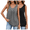 Gray/Black, variant on 2Pcs V-Neck Long Tank Tops for Women Loose Fit Cute Summer Tops Soft Casual Sleeveless Beach Vacation Cami