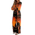 thumbnail image 4 of Two Piece Sets For Women Halloween 3/4 Sleeve Print Fall Outfits Casual Crew Neck Shirts And Pants Lounge Sets Halloween Vacation Travel Outfits, 4 of 5