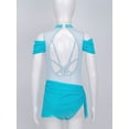 thumbnail image 4 of YIZYIF Girls Off-Shoulder Hollow Back Dance Gymnastics Leotard Youth Dance Performance Bodysuit,Sizes 6-16, 4 of 7