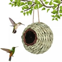 Natural Grass Hanging Bird House Bird Cages Shelter Bird Nest Hand Woven Birdhouse For Hummingbird Canary Garden Yard Window Outdoor 13cm x 13cm