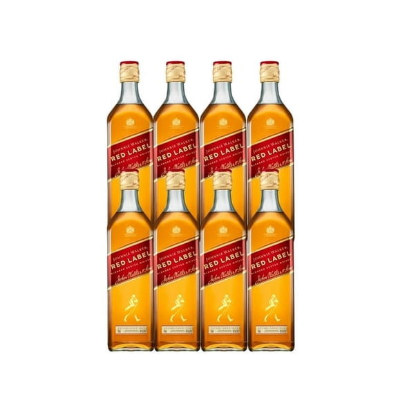 Pack de 8 Whisky Jhonnie Walker Red Label 700ml